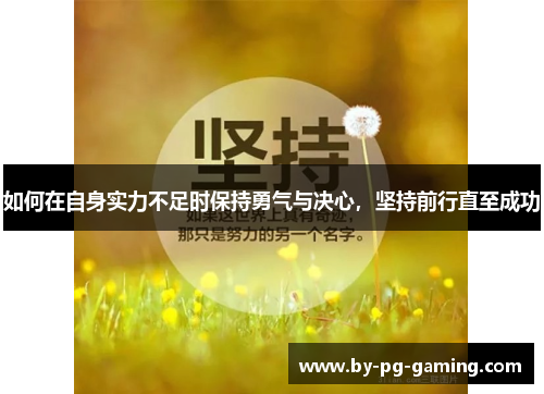 如何在自身实力不足时保持勇气与决心，坚持前行直至成功